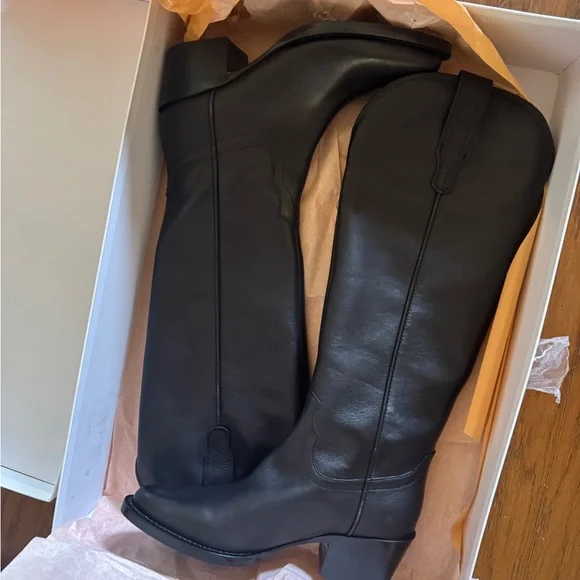 Quince Italian leather tall western boots - Picture 3 of 6